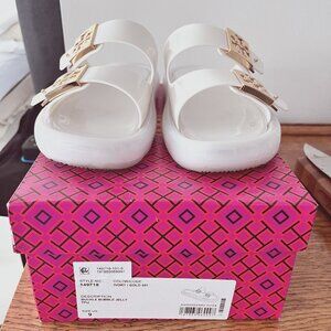 Tory Birch Bubble Jelly Ivory/ Gold Sandals Sz 9